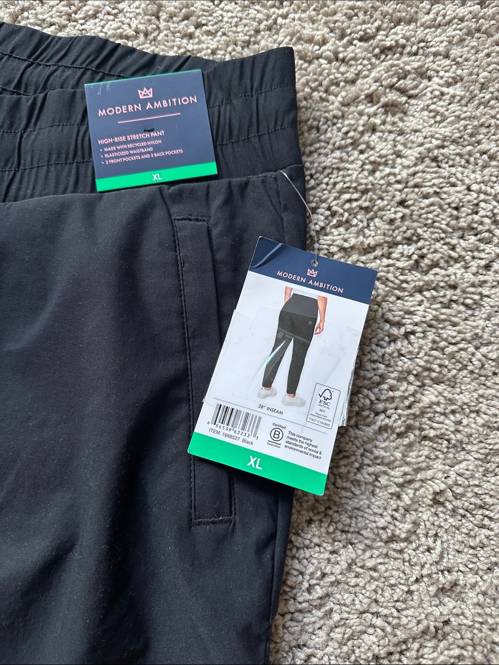 Women's Black Track Joggers with Elastic Waistband - Unbranded